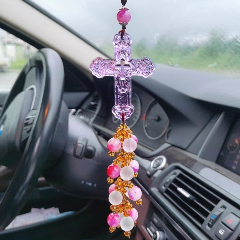 Crystal Cross Car Badge