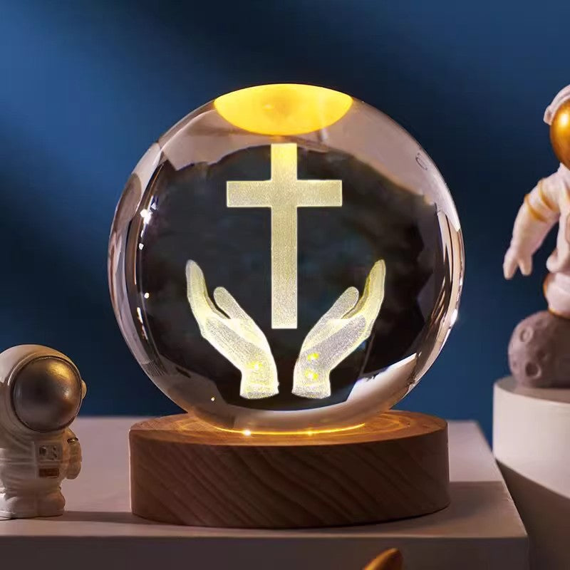 Crystal cross tabletop ornament