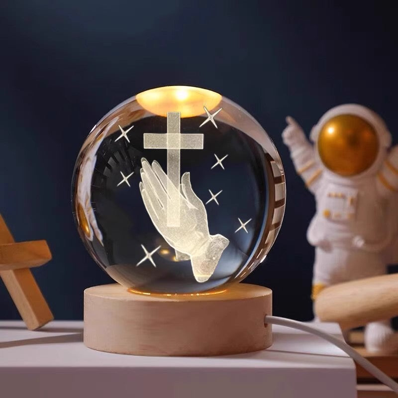 Crystal cross tabletop ornament