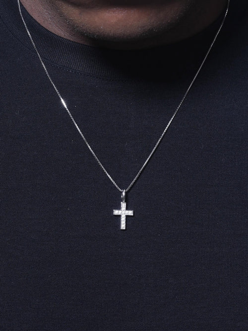 925 pure silver cross necklace
