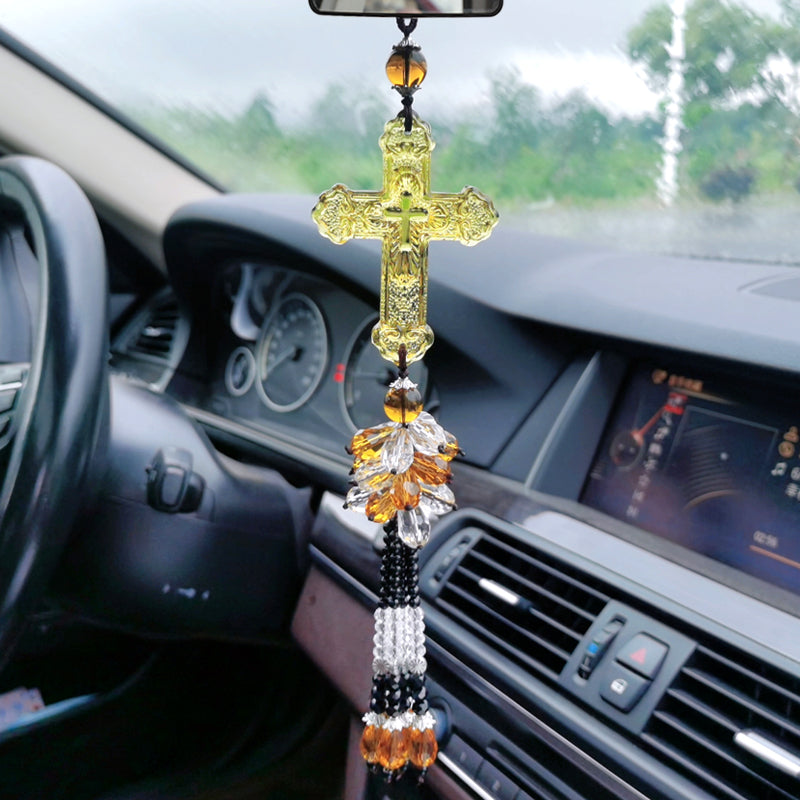 Crystal Cross Car Badge