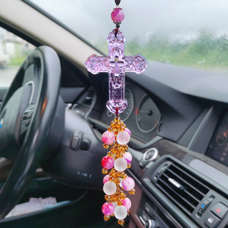 Crystal Cross Car Badge