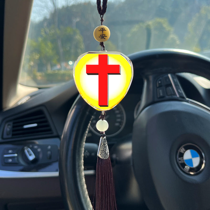 Color-printed cross wheat stalk vehicle banner